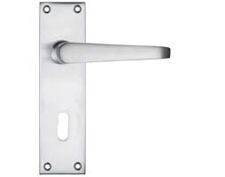Lever handle, flat keyway on plate